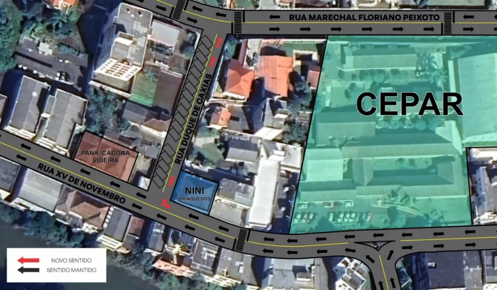 Ruas do Centro de Videira terão sentido alterado a partir do dia 30