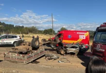 Vice-prefeito de Pinheiro Preto fica ferido em colisão na SC-135