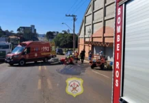Acidente deixa motociclista ferido em Caçador