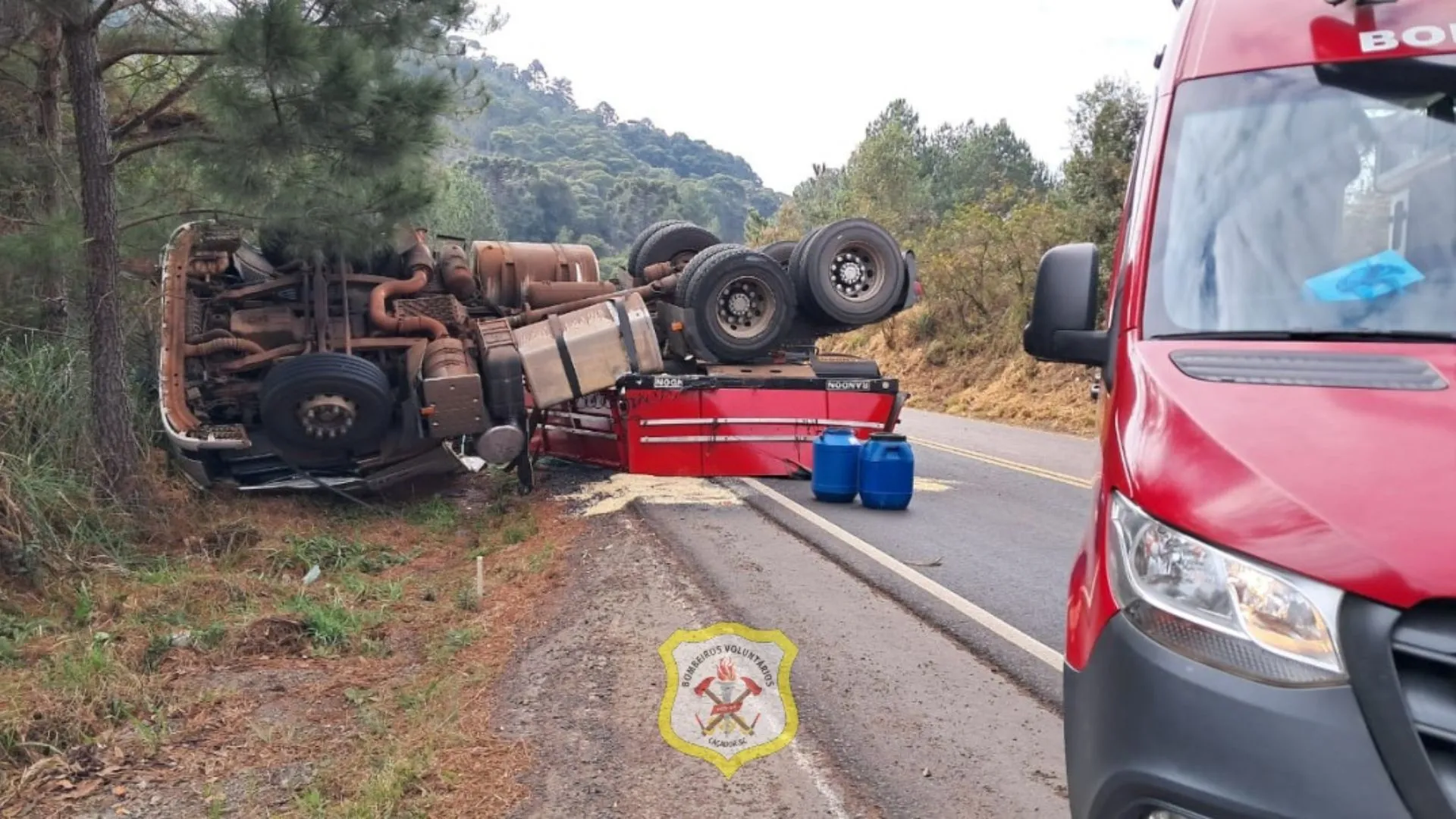 Sete acidentes de trânsito mobilizam socorristas em Caçador