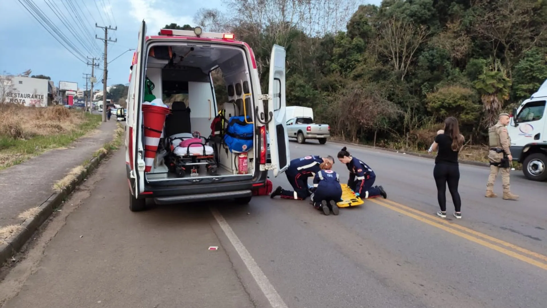 Mulher é atropelada e fica inconsciente em Videira