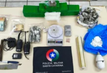 Mais de 5 kg de drogas são apreendidos em única ação da PM em Videira