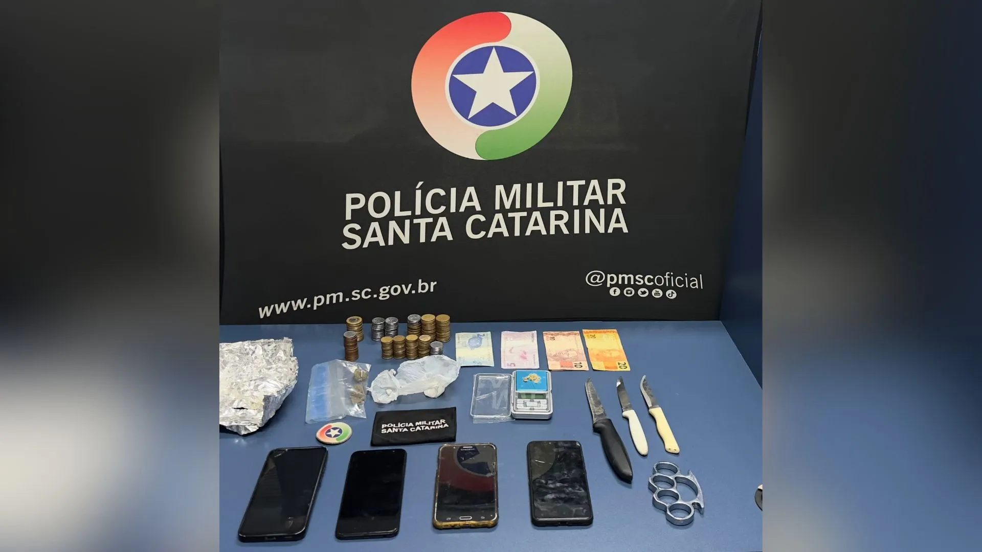 Trio é preso por tráfico de drogas e receptação em Caçador