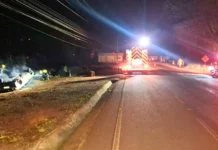 Carro capota, pega fogo e ocupantes fogem em Pinheiro Preto