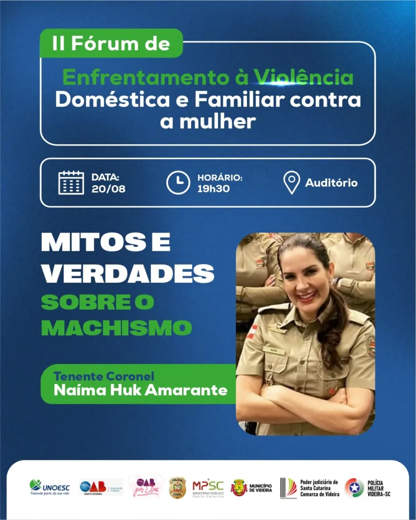 Videira recebe fórum sobre violência doméstica nesta terça (20)