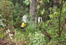 Condutor capota carro devido a óleo na pista na SC-135