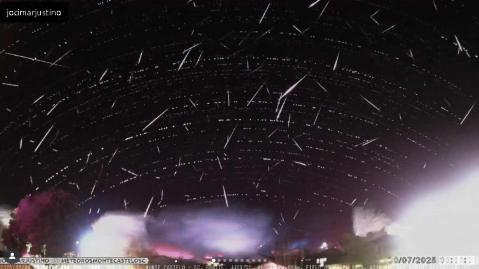 Céu de Santa Catarina é iluminado por mais de 800 meteoros