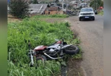 Motociclista em fuga bate em viatura da PM
