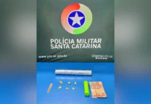 Polícia Militar flagra ponto de drogas em Caçador