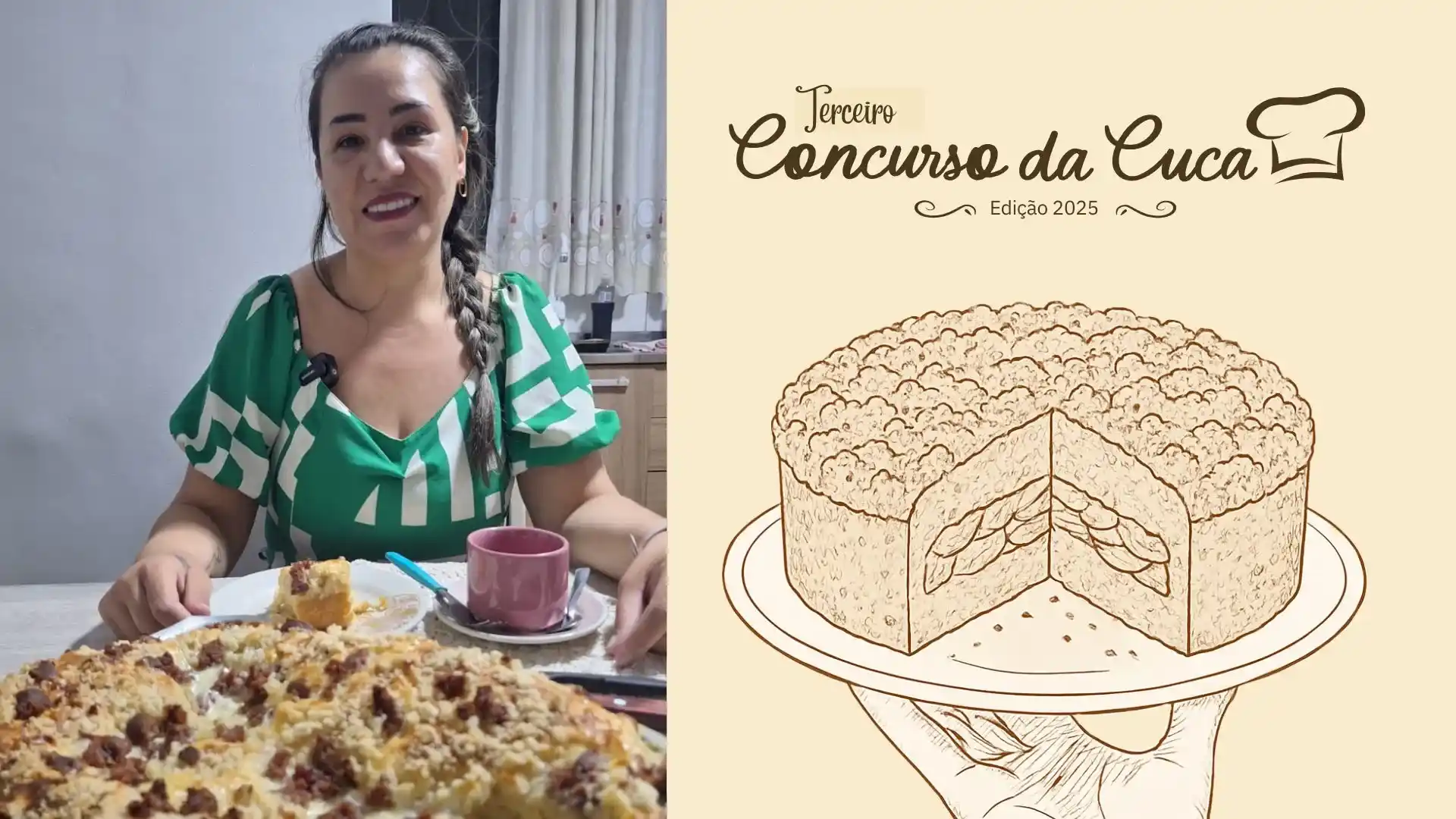 Concurso da Cuca: Jocelene Kellen apresenta cuca de salame com requeijão cremoso
