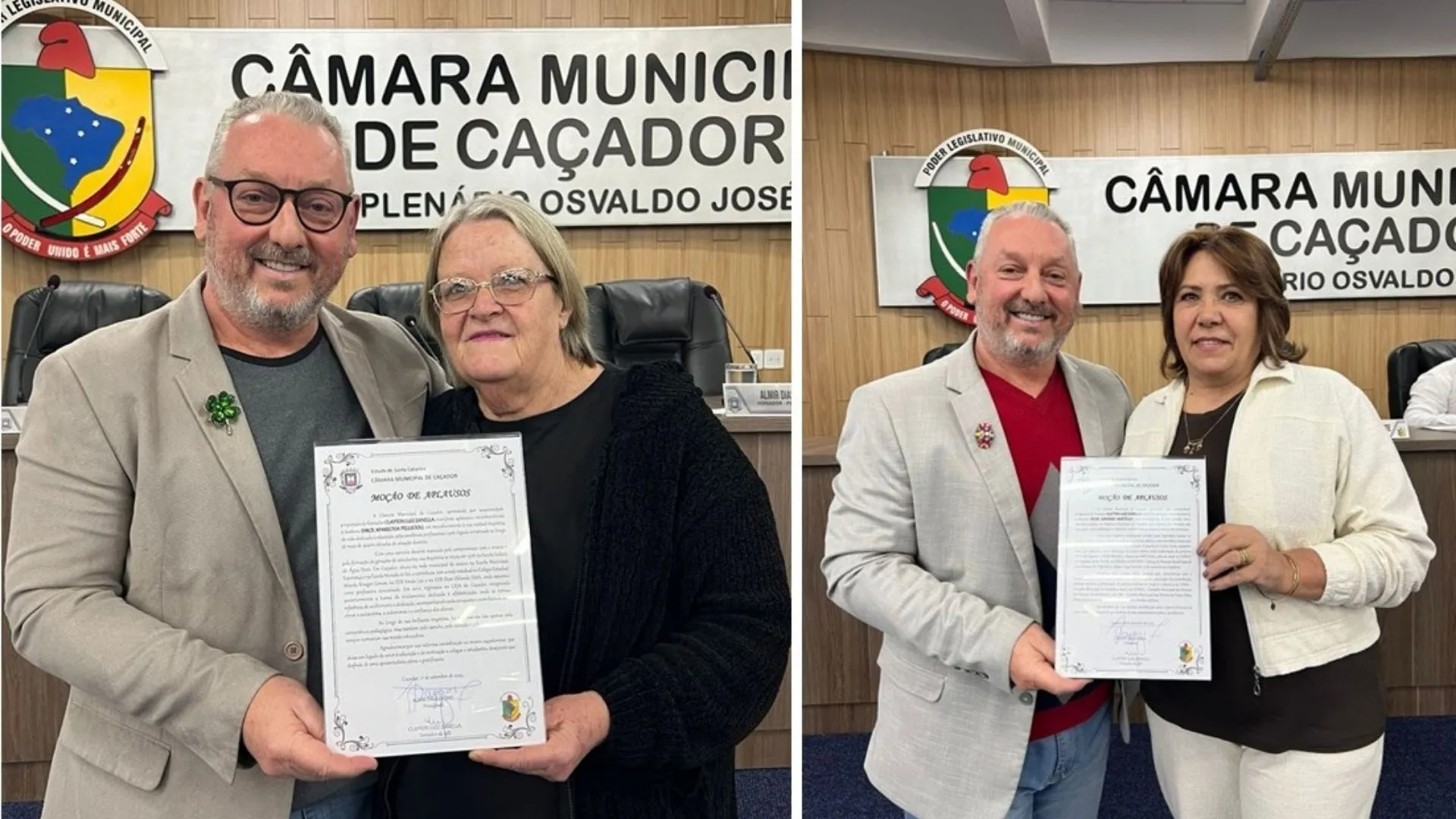 Câmara de Caçador homenageia educadora e assistente social