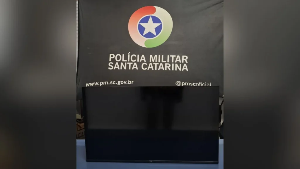 PM recupera TV furtada em poucas horas no Centro de Caçador