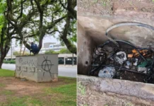 Ladrão de cabos elétricos fica gravemente ferido após curto-circuito