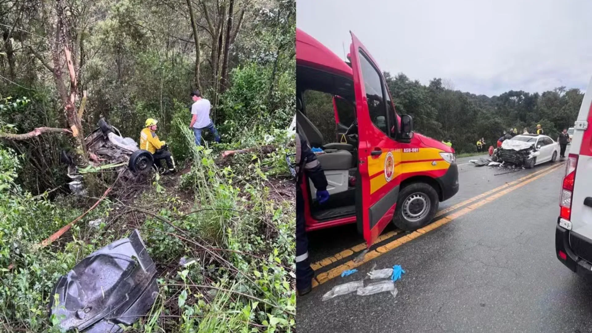 Grave acidente na BR-282 deixa dois mortos e três feridos