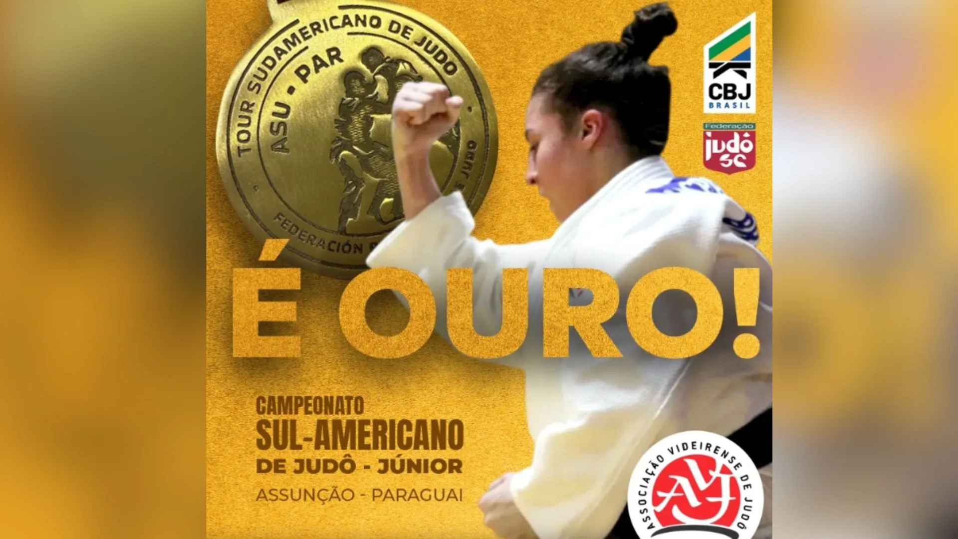 Judoca videirense conquista título no Campeonato Sul-Americano de Judô Júnior