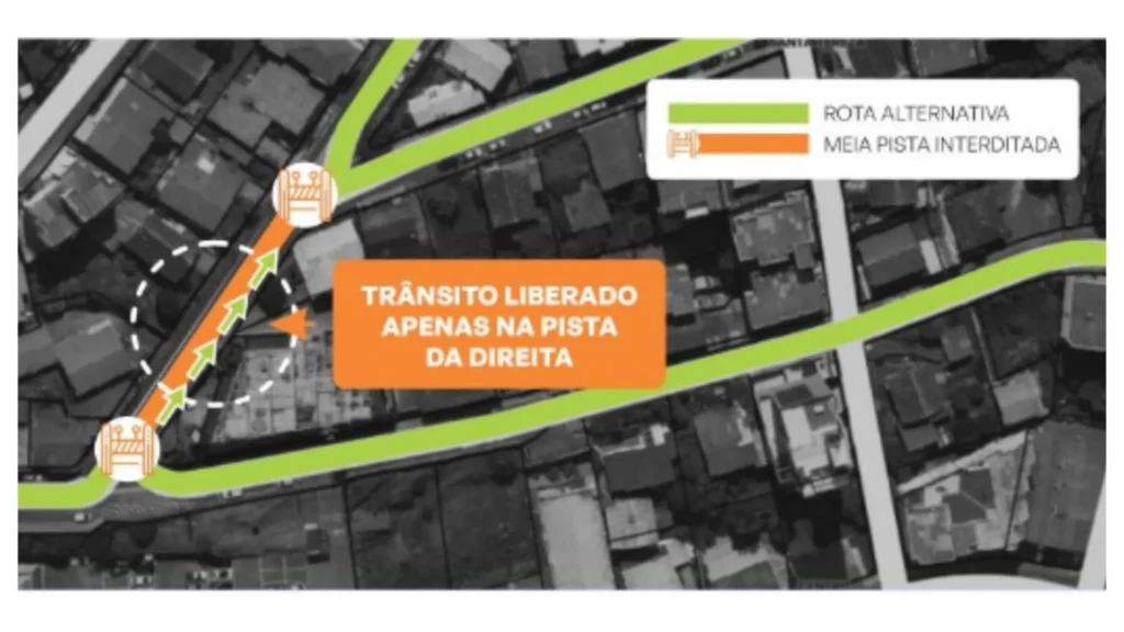 Obras alteram trânsito e sentido na Rua Coronel Fagundes em Videira