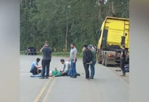 Motociclista fica ferido após colisão em Videira