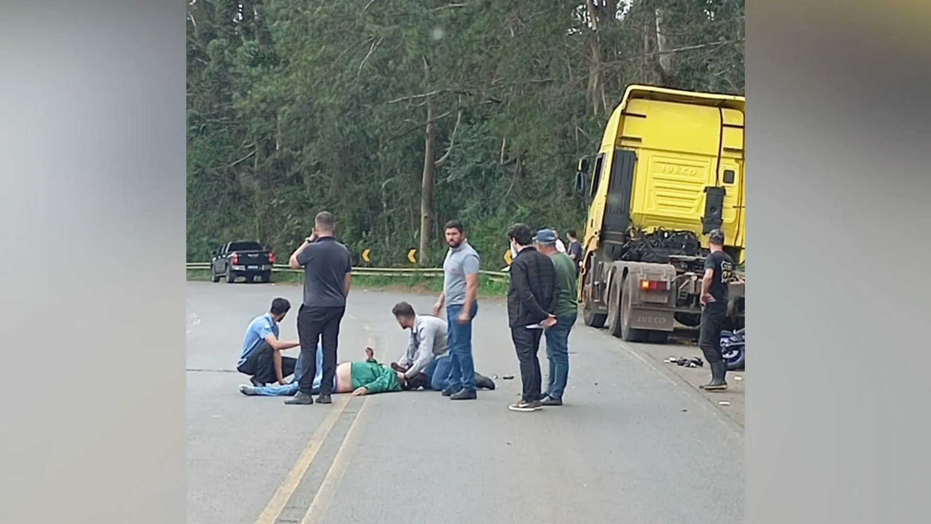 Motociclista fica ferido após colisão em Videira