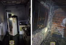 Incêndio destrói residência durante a madrugada em Caçador