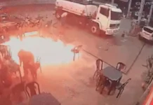 Homem acende cigarro e quase provoca incêndio em posto de combustível