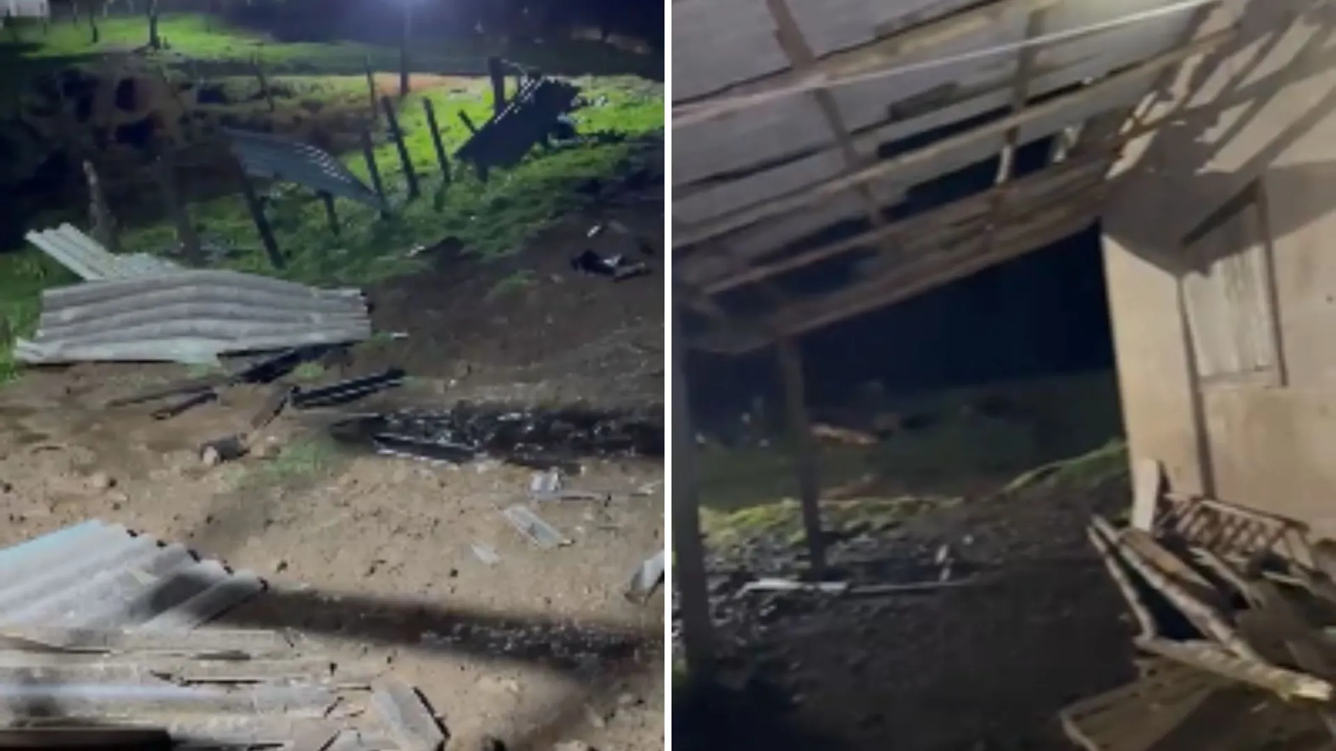 Vendaval causa estragos em área agrícola no interior de Videira