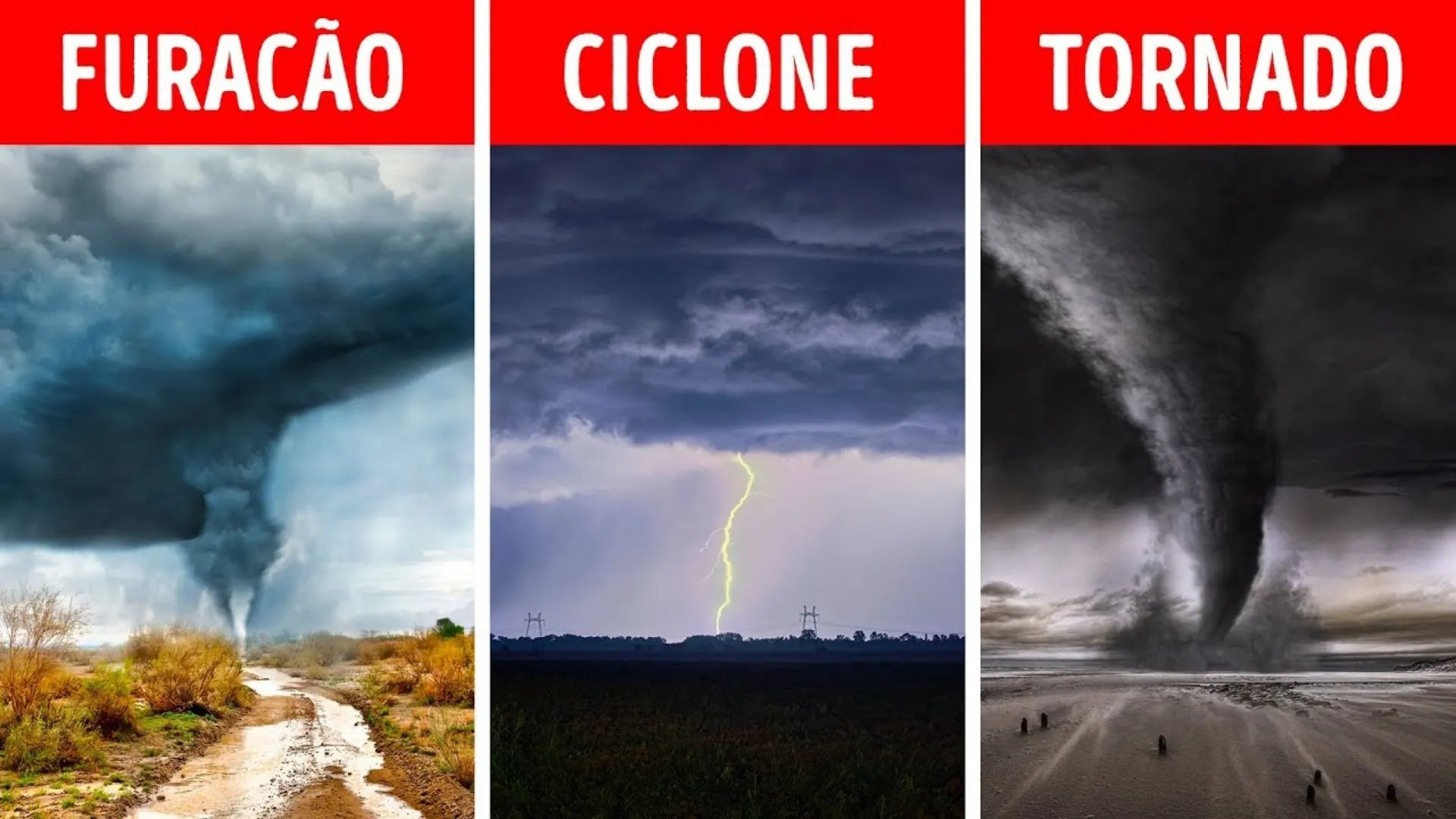 Diferença entre ciclone, tornado e furacão. Você sabe?