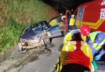 Colisão frontal em Fraiburgo envolve dois veículos e deixa 3 feridos