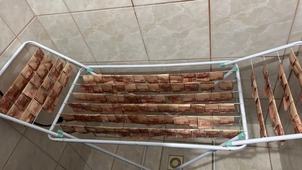 Polícia Civil apreende R$ 400 mil “lavados e estendidos” em varal