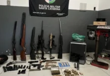 Polícia Militar fecha fábrica clandestina de armas em SC