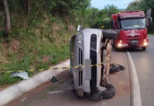 Acidente em Ibiam deixa motorista ferida na SC-135