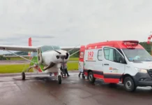 Transferência aérea garante continuidade de tratamento de paciente em Videira