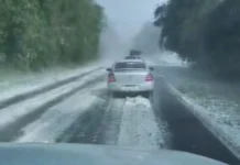 Estradas, cidades e lavouras ficam cobertas de gelo após granizo no norte do RS