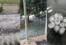 Temporal com granizo provoca estragos no Meio-Oeste de SC