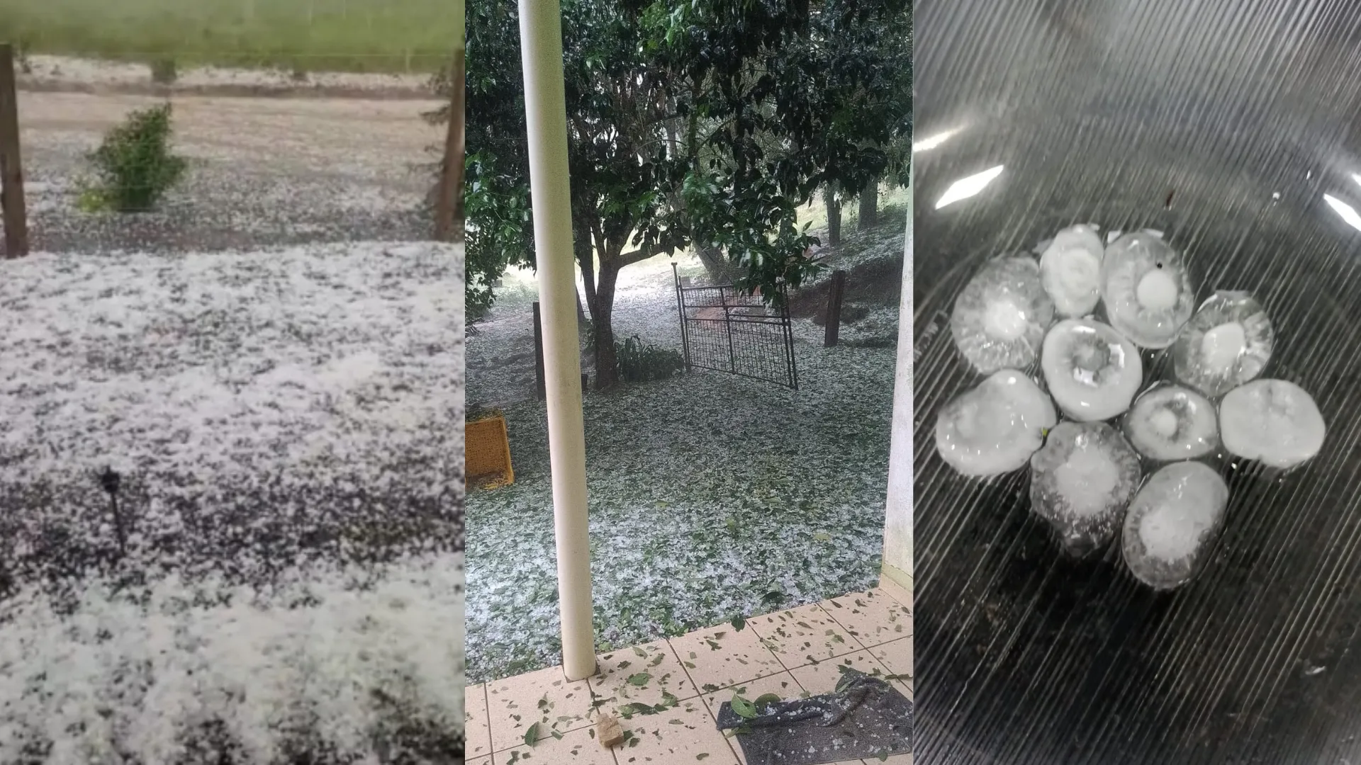 Temporal com granizo provoca estragos no Meio-Oeste de SC
