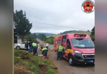 Motociclista fica ferido após queda na SC-350 em Lebon Régis