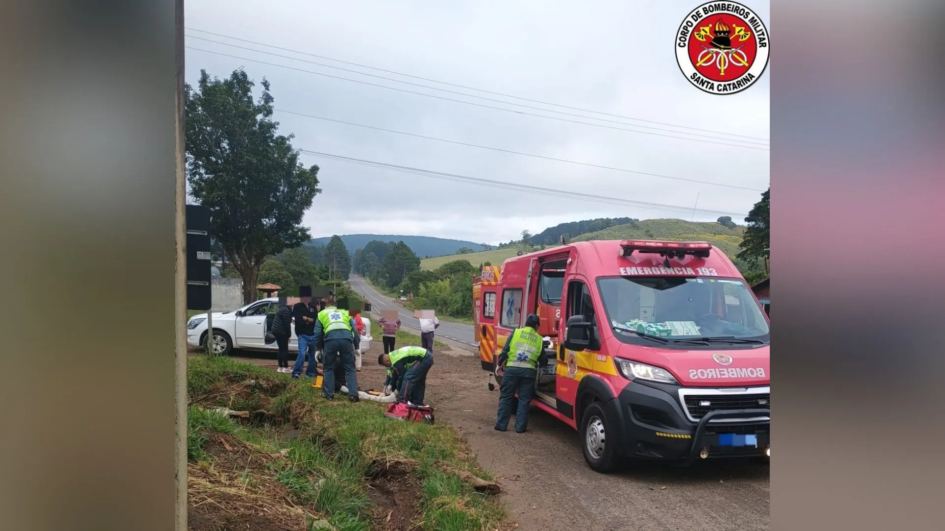 Motociclista fica ferido após queda na SC-350 em Lebon Régis