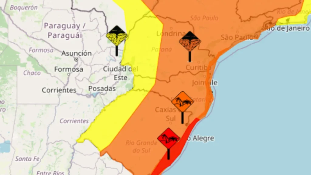 Inmet reduz alertas, mas 228 cidades de SC continuam em risco para ciclone