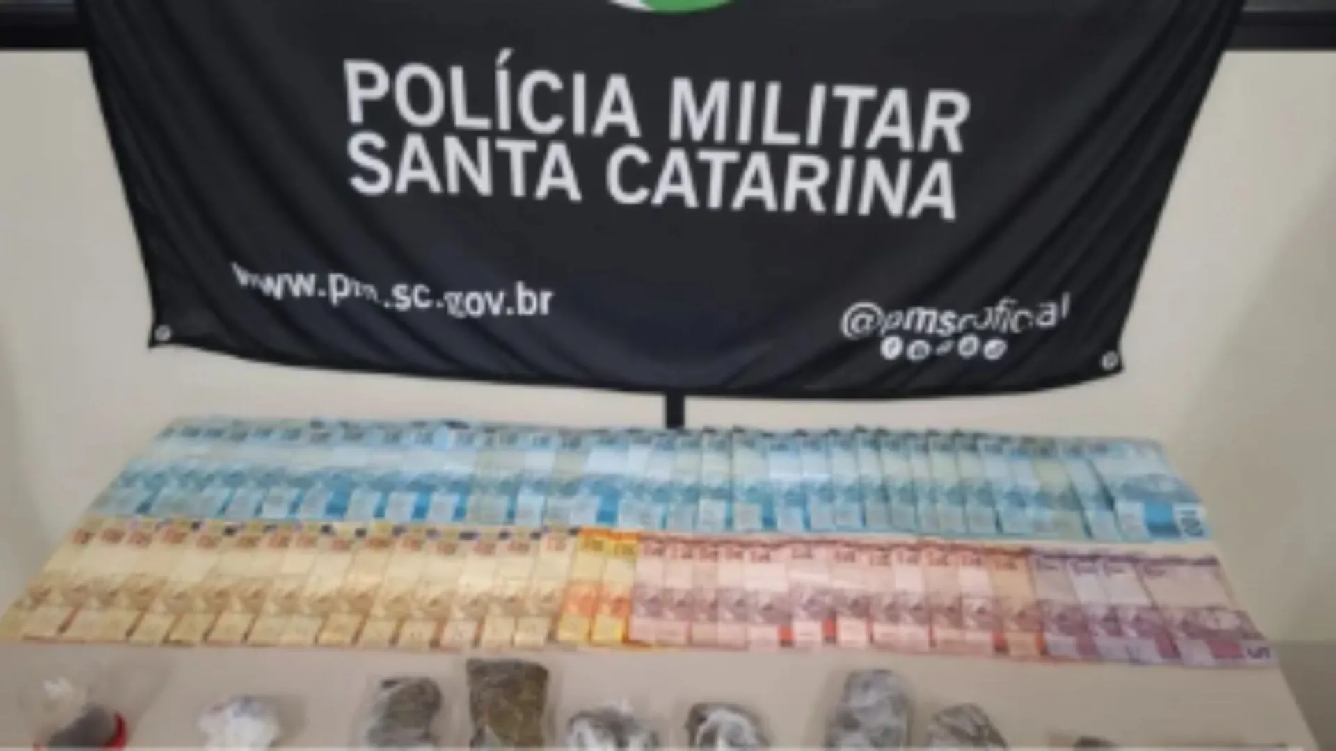 PM de Videira apreende mais de 500g de drogas e 34 comprimidos de ecstasy