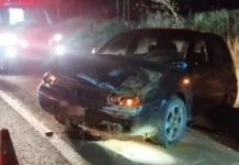 Jovem fica ferido após saída de pista na BR-282 em Campos Novos