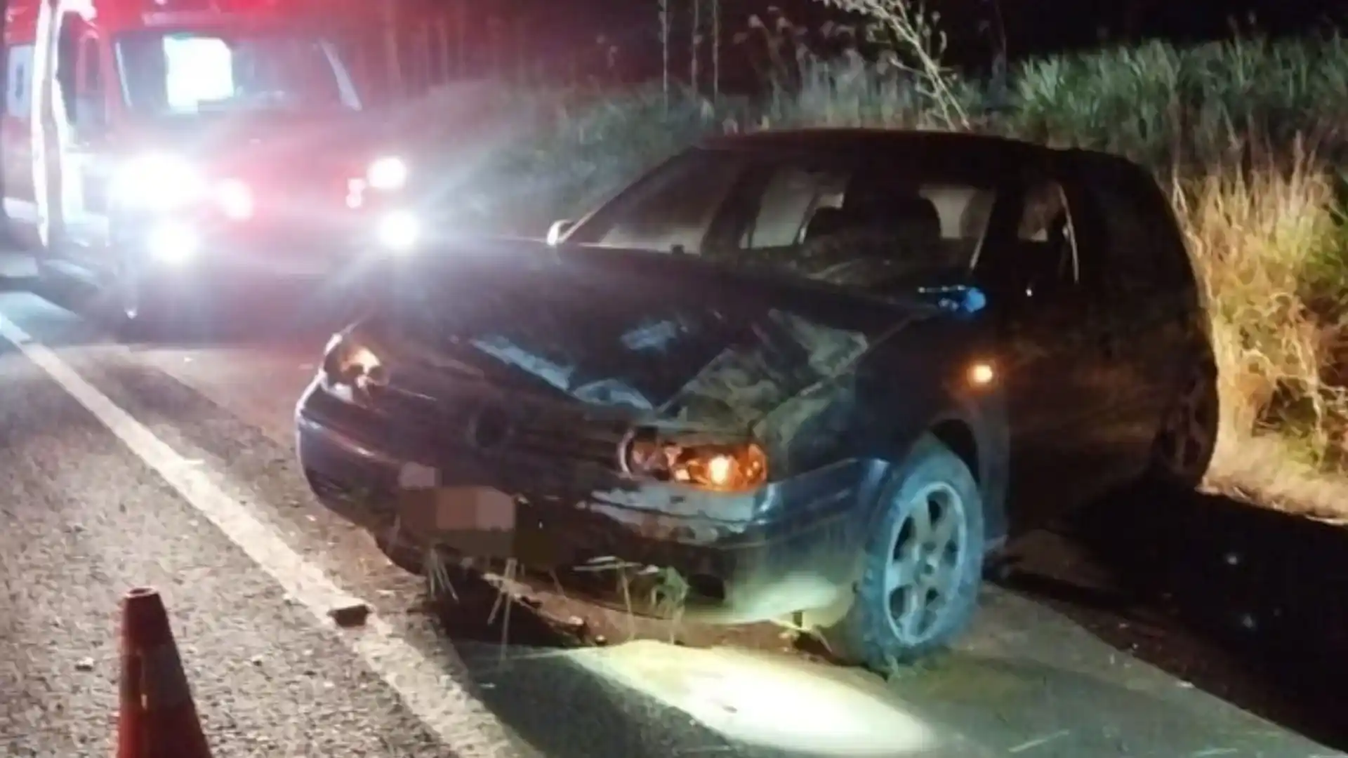 Jovem fica ferido após saída de pista na BR-282 em Campos Novos