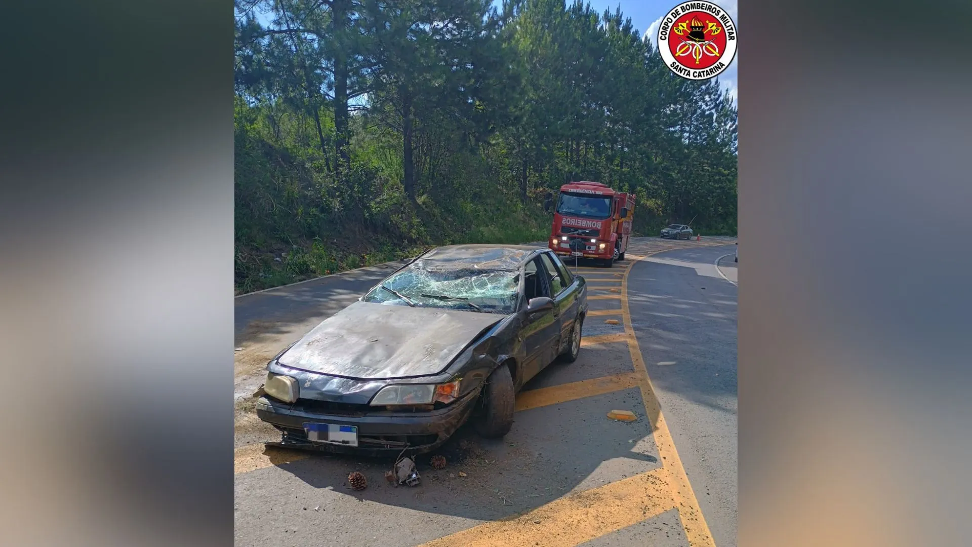 Capotamento deixa feridos na SC-350 em Lebon Régis