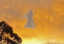 Nuvem em forma de anjo chama atenção de moradores de pequena cidade catarinense