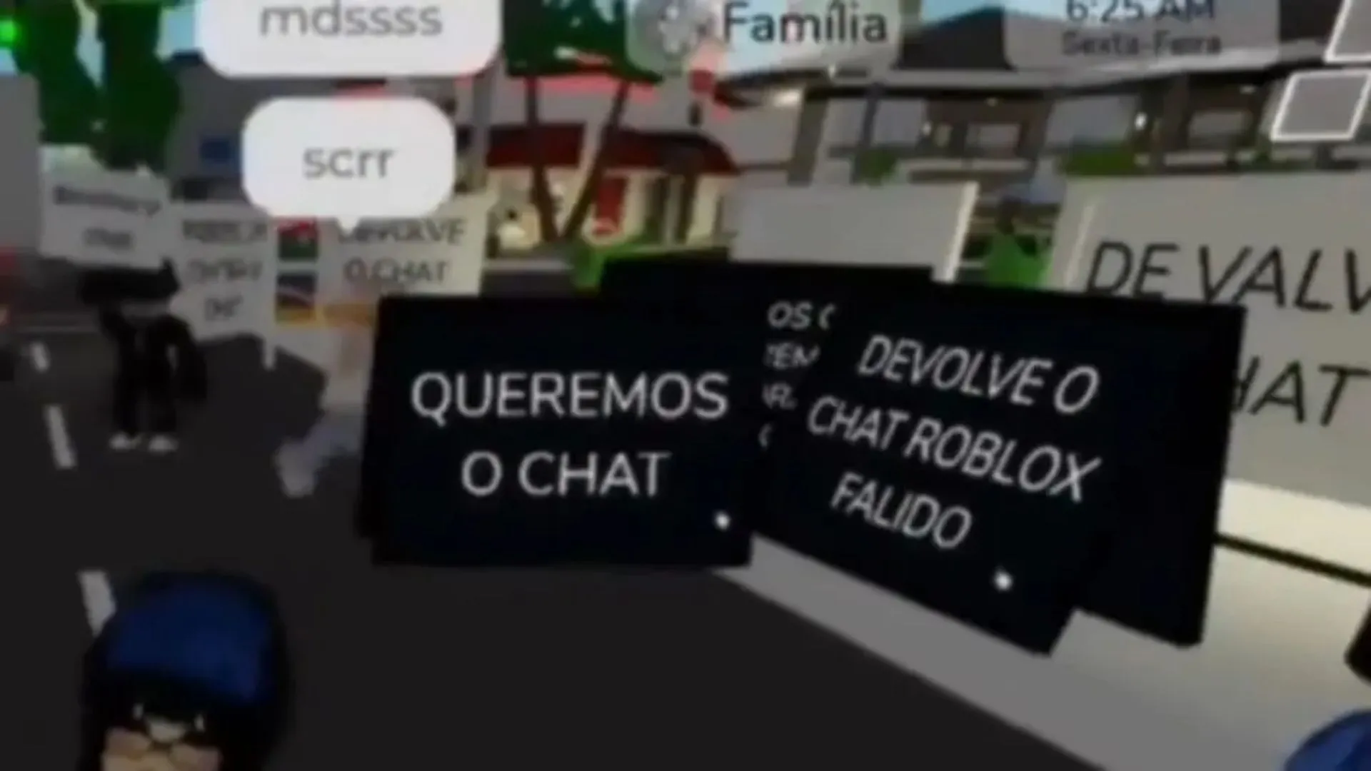 Crianças protestam após bloqueio de chat no Roblox