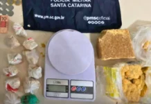 PMSC apreende 1,4 kg de crack e prende três homens por tráfico em Fraiburgo