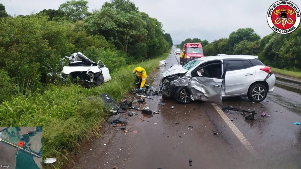 Duas mulheres morrem em grave acidente na BR-282, em Campos Novos