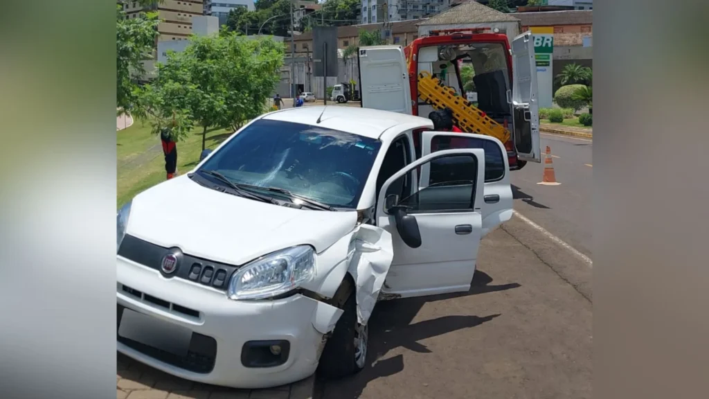 Acidente de trânsito em Videira é atendido pelos Bombeiros