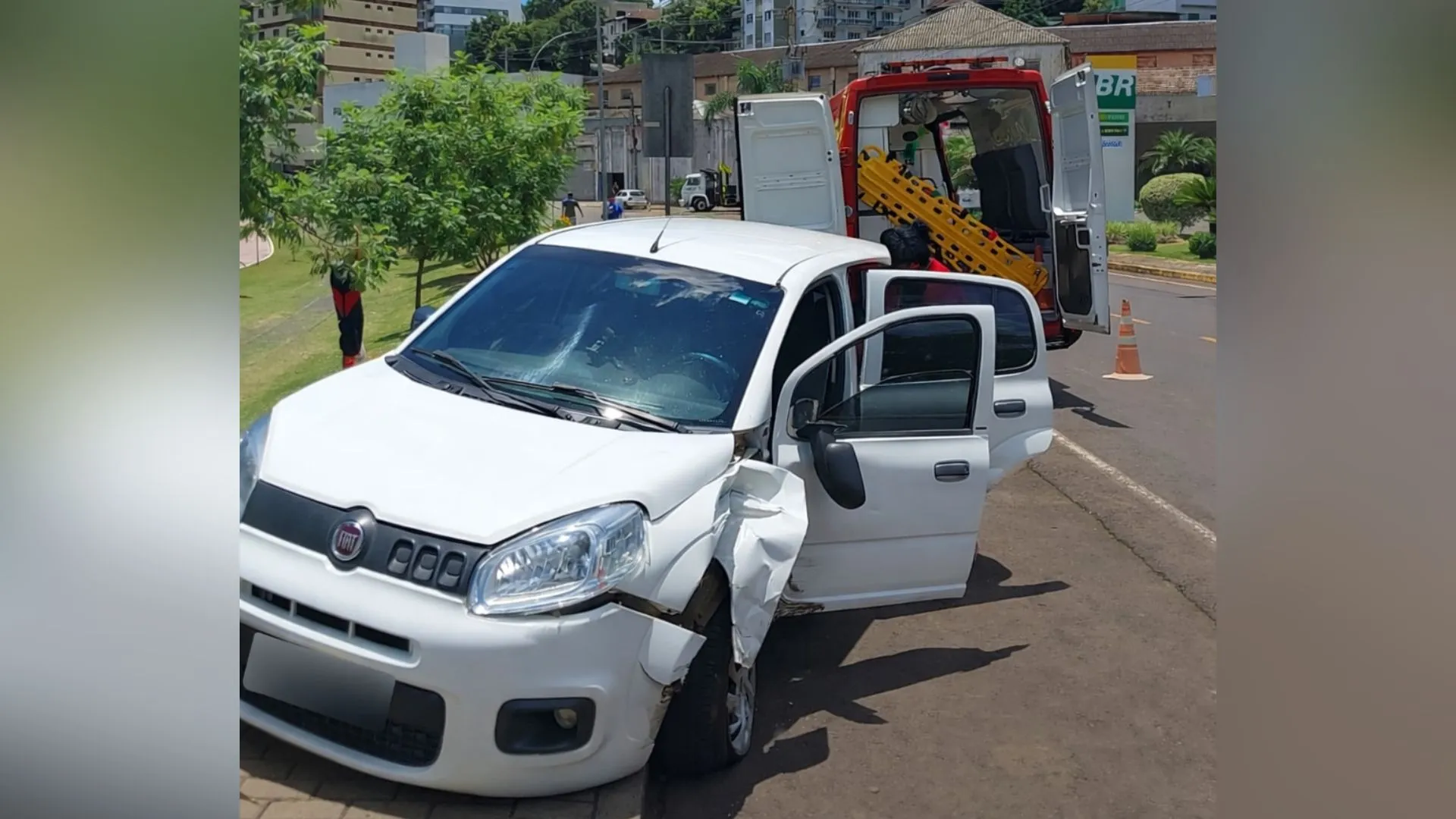 Acidente de trânsito em Videira é atendido pelos Bombeiros