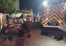 Mulher morre após grave acidente com três veículos em Videira