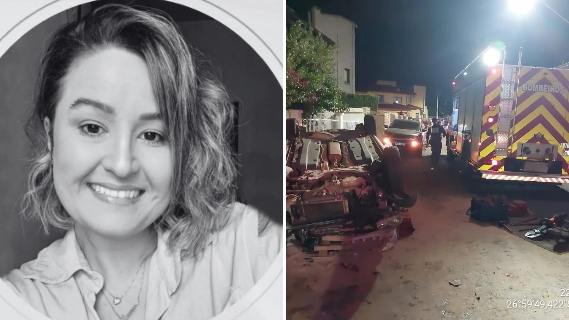 Mulher morre após grave acidente com três veículos em Videira Mulher morre após grave acidente com três veículos em Videira
