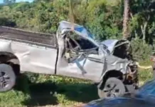 Homem e criança são encaminhados para atendimento após saída de pista em Videira